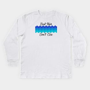 Boat Hair Don't Care (Dark Text) Kids Long Sleeve T-Shirt